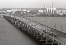 Мост через Днепр. Днепропетровск. Начало 90-х.